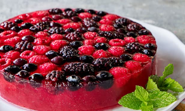 Gelatina de frutas vermelhas